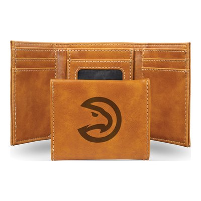 Atlanta Hawks Brown Faux Leather Trifold Wallet