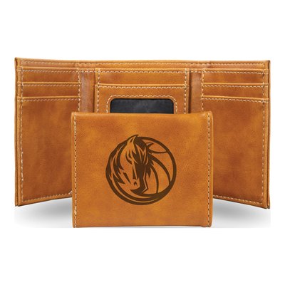 Dallas Mavericks Brown Faux Leather Trifold Wallet