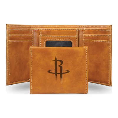 Houston Rockets Brown Faux Leather Trifold Wallet