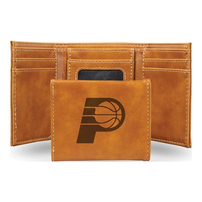 Indiana Pacers Brown Faux Leather Trifold Wallet