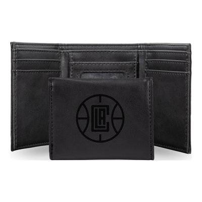 LA Clippers Black Faux Leather Trifold Wallet