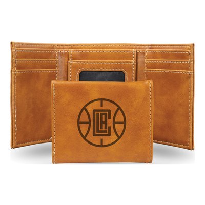 LA Clippers Brown Faux Leather Trifold Wallet