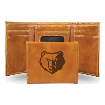 Memphis Grizzlies Brown Faux Leather Trifold Wallet