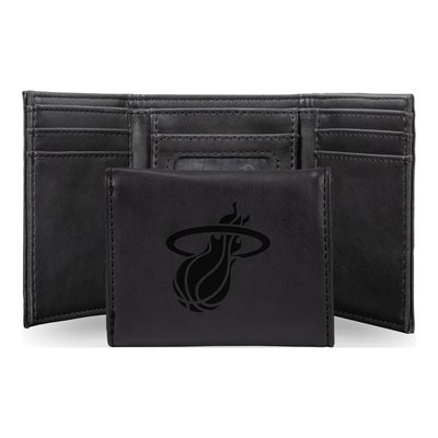 Miami Heat Black Faux Leather Trifold Wallet