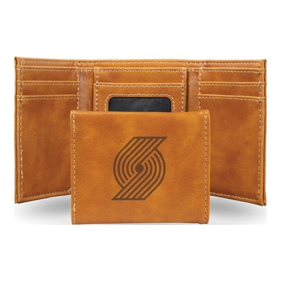 Portland Trail Blazers Brown Faux Leather Trifold Wallet