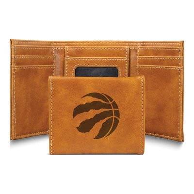 Toronto Raptors Brown Faux Leather Trifold Wallet