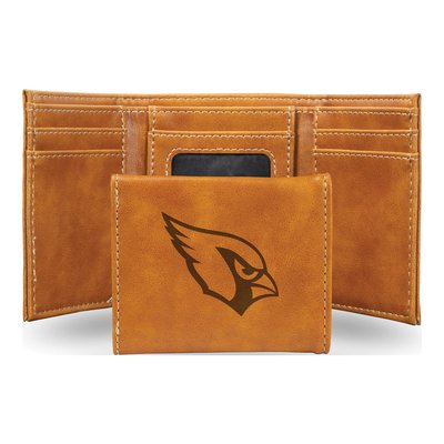 Arizona Cardinals Brown Faux Leather Trifold Wallet