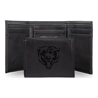 Chicago Bears Black Faux Leather Trifold Wallet