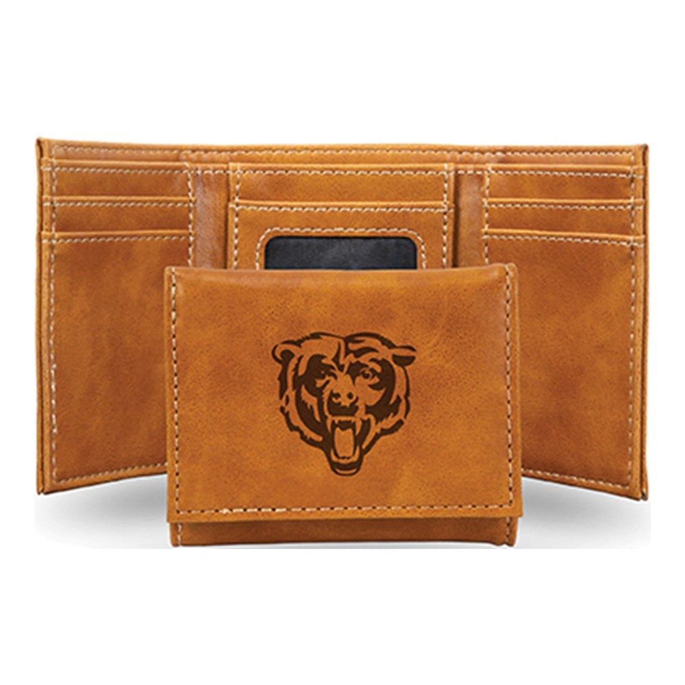 Chicago Bears Brown Faux Leather Trifold Wallet