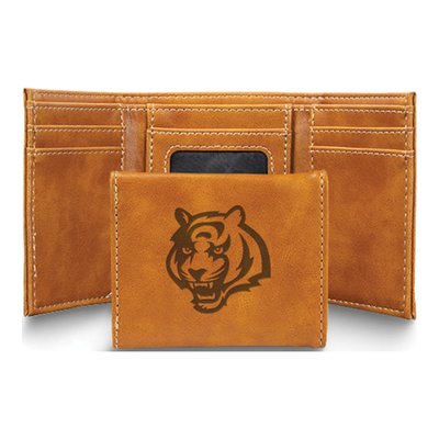 Cincinnati Bengals Brown Faux Leather Trifold Wallet