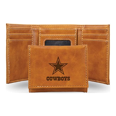 Dallas Cowboys Brown Faux Leather Trifold Wallet