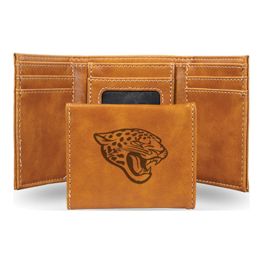 Jacksonville Jaguars Brown Faux Leather Trifold Wallet