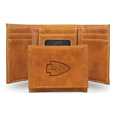 Kansas City Chiefs Brown Faux Leather Trifold Wallet