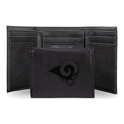 LA Rams Black Faux Leather Trifold Wallet