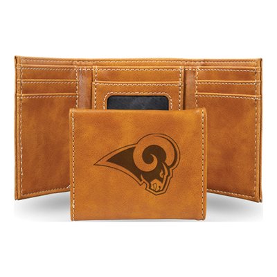 NFL LA Rams Brown Faux Leather Trifold Wallet