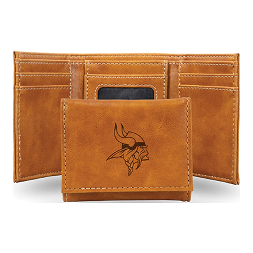 Minnesota Vikings Brown Faux Leather Trifold Wallet