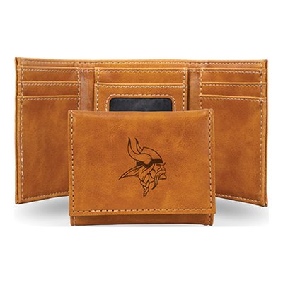 Minnesota Vikings Brown Faux Leather Trifold Wallet