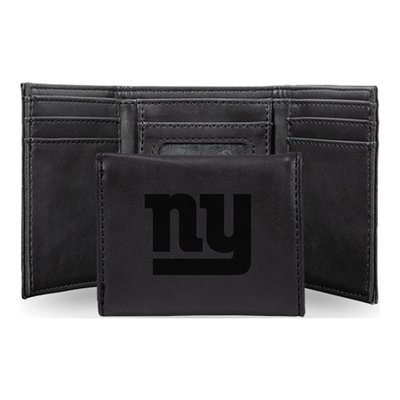 NFL New York Giants Black Faux Leather Trifold Wallet