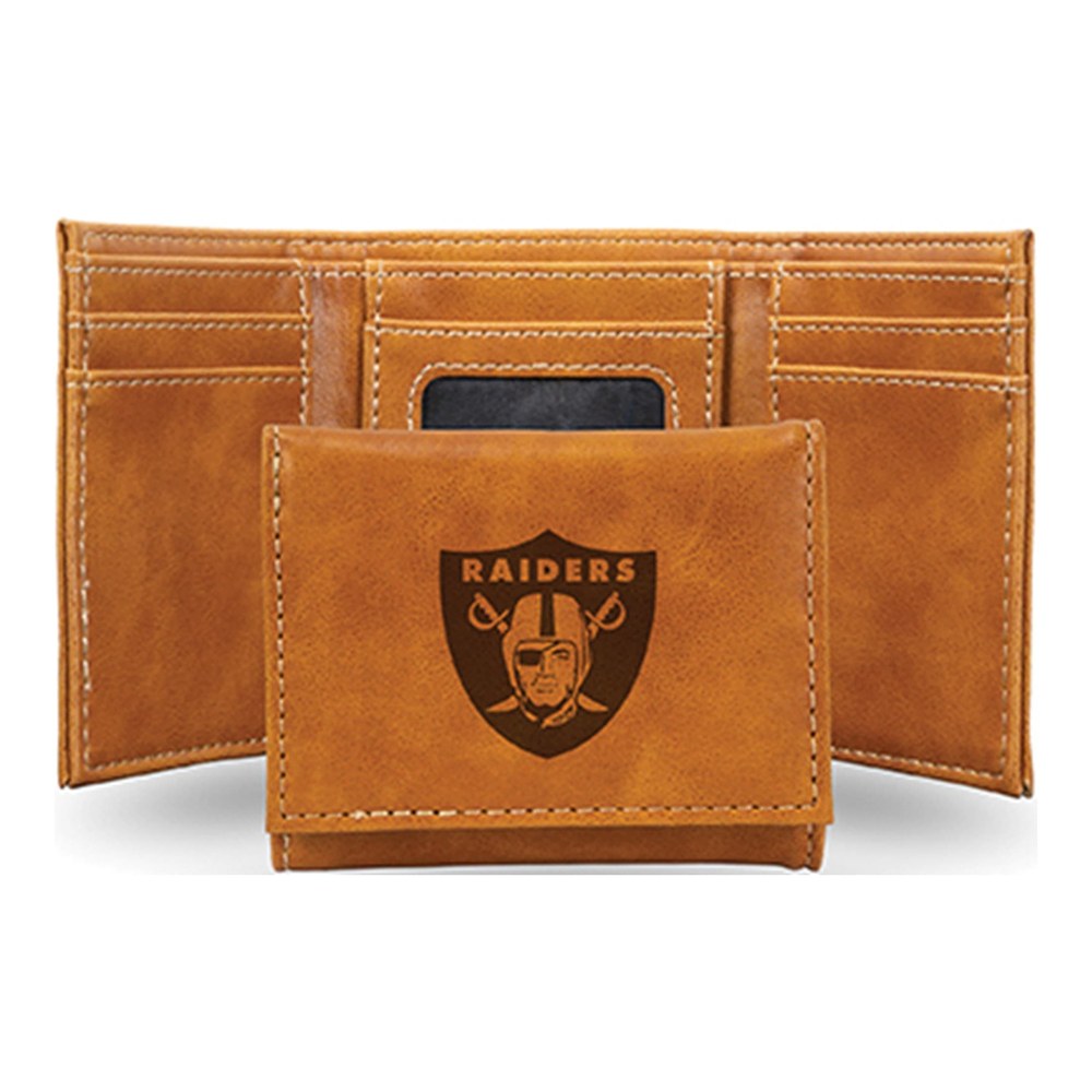 Las Vegas Raiders Brown Faux Leather Trifold Wallet