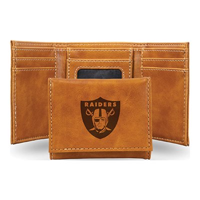 Las Vegas Raiders Brown Faux Leather Trifold Wallet