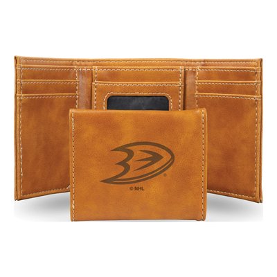 Anaheim Ducks Brown Faux Leather Trifold Wallet