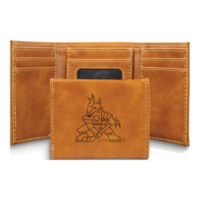 NHL Arizona Coyotes Brown Faux Leather Trifold Wallet