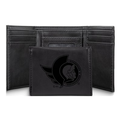 Ottawa Senators Black Faux Leather Trifold Wallet