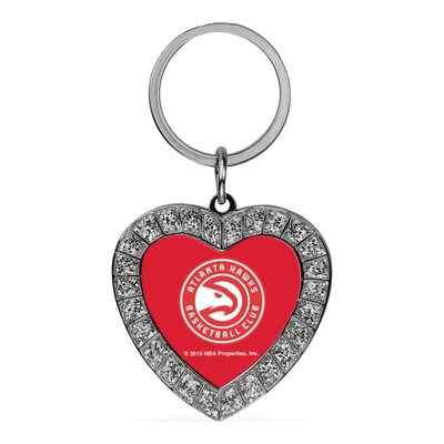 Atlanta Hawks Rhinestone Heart Key Ring