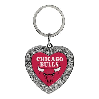 Chicago Bulls Rhinestone Heart Key Ring