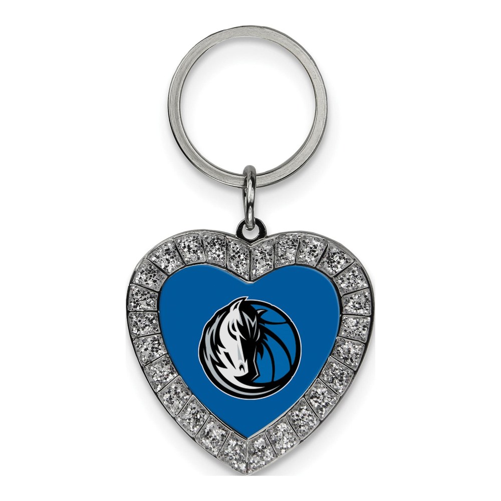 Dallas Mavericks Rhinestone Heart Key Ring