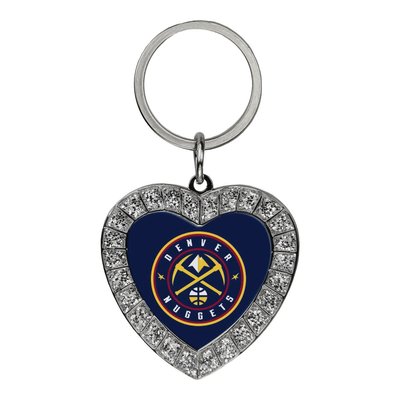 Denver Nuggets Rhinestone Heart Key Ring