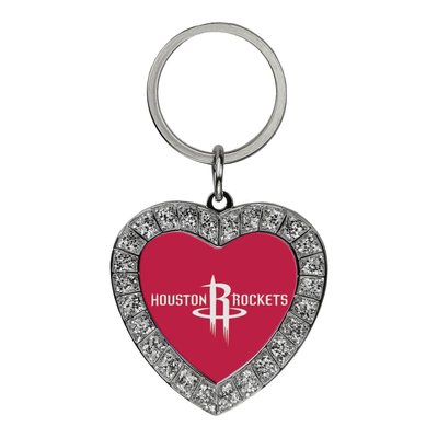 Houston Rockets Rhinestone Heart Key Ring