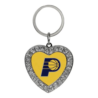 Indiana Pacers Rhinestone Heart Key Ring