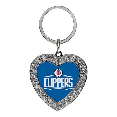 LA Clippers Rhinestone Heart Key Ring