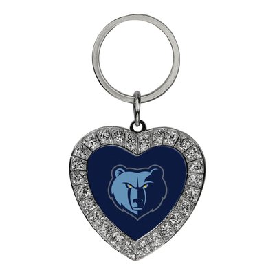 Memphis Grizzlies Rhinestone Heart Key Ring