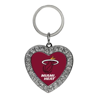 Miami Heat Rhinestone Heart Key Ring