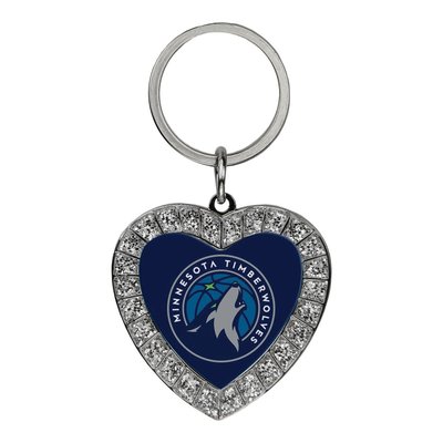 Minnesota Timberwolves Rhinestone Heart Key Ring
