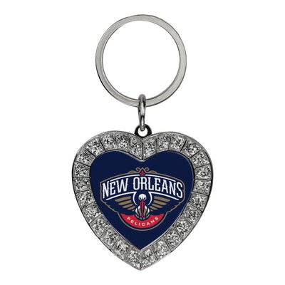 NBA New Orleans Pelicans Rhinestone Heart Key Ring