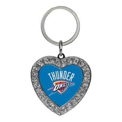 Oklahoma City Thunder Rhinestone Heart Key Ring