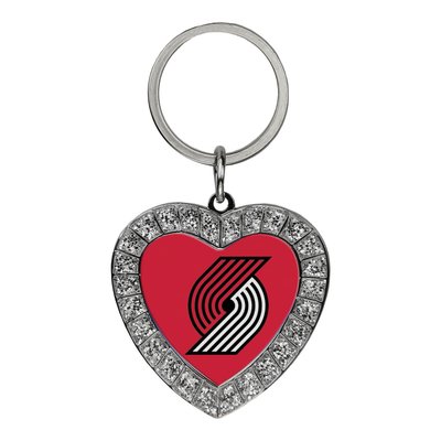 Portland Trail Blazers Rhinestone Heart Key Ring