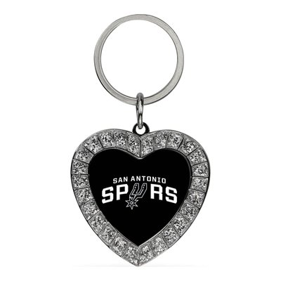 San Antonio Spurs Rhinestone Heart Key Ring