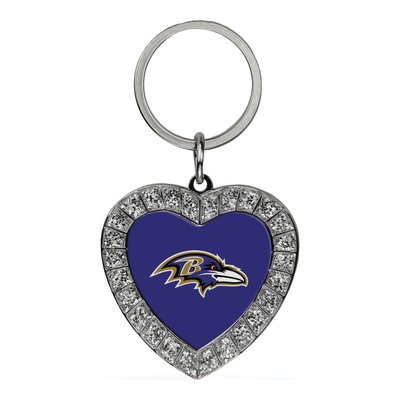 Baltimore Ravens Rhinestone Heart Key Ring