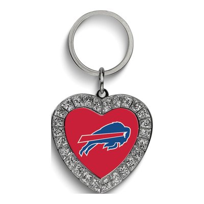 Buffalo Bills Rhinestone Heart Key Ring