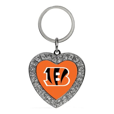 Cincinnati Bengals Rhinestone Heart Key Chain