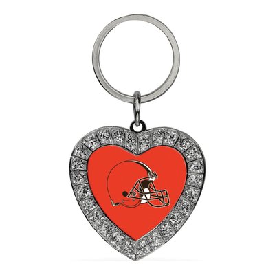 Cleveland Browns Rhinestone Heart Key Chain