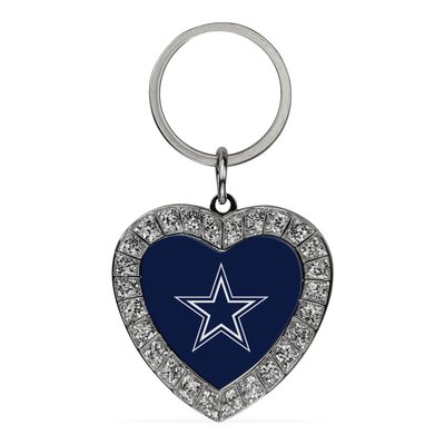 Dallas Cowboys Rhinestone Heart Key Ring