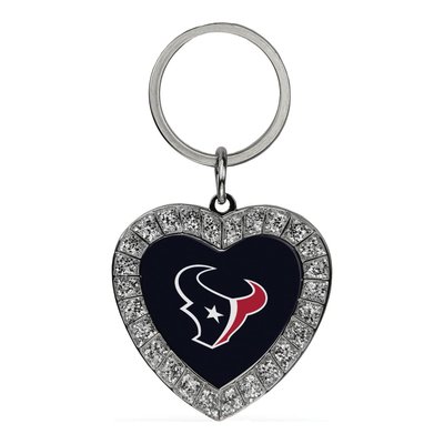 Houston Texans Rhinestone Heart Key Ring