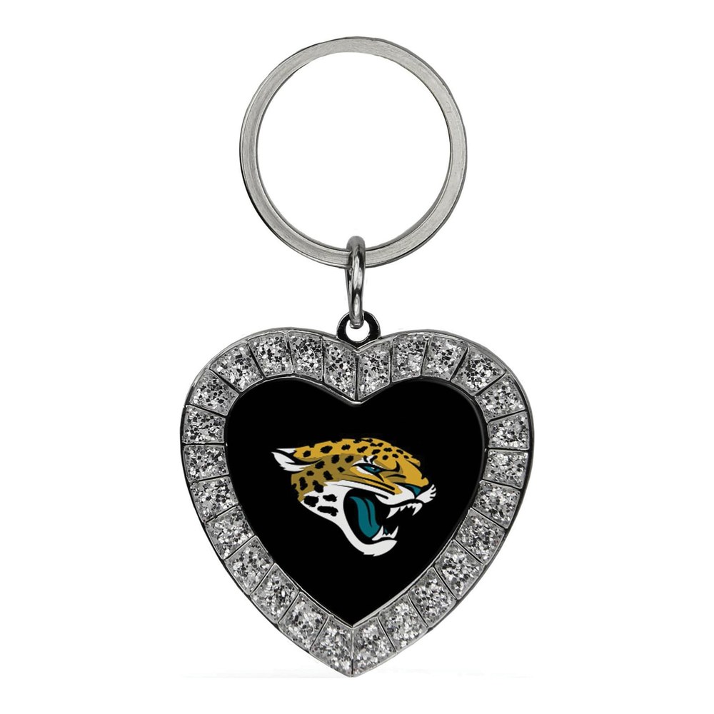 Jacksonville Jaguars Rhinestone Heart Key Ring