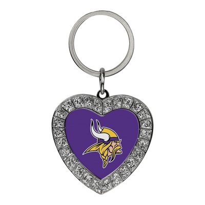 Minnesota Vikings Rhinestone Heart Key Ring