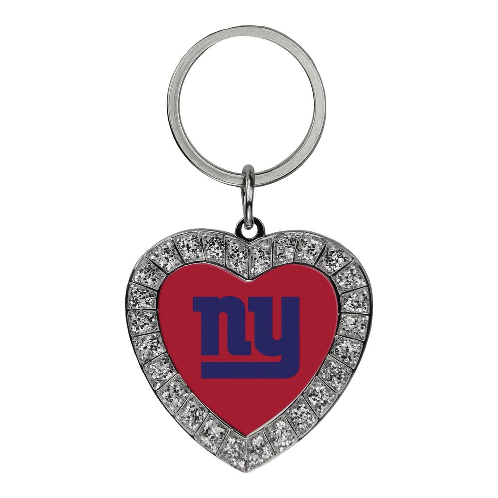 NFL New York Giants Rhinestone Heart Key Ring